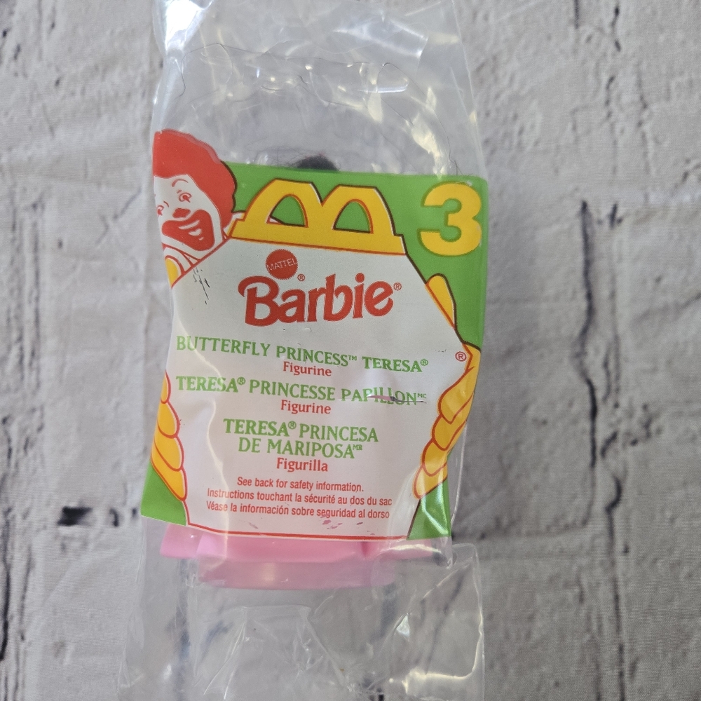 McDonald's 1995 Barbie Butterfly Princess Teresa #3 Happy Meal Toy Figure Sealed